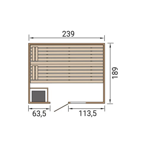 Weka Massivholzsauna Valida 4 Sparset 9 kW OS Glastür/Fenster