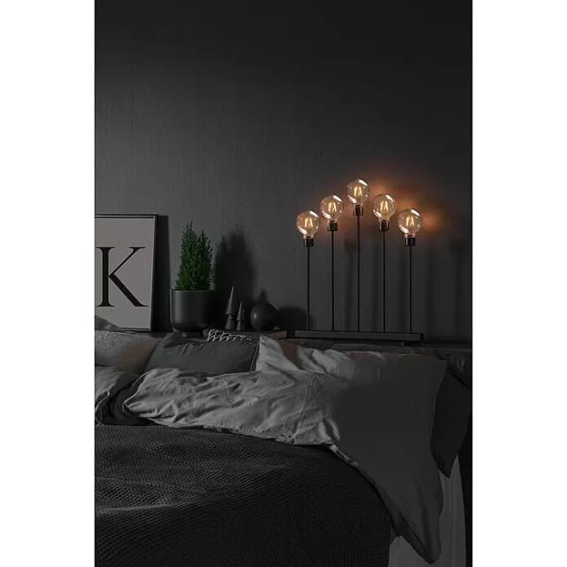 Konstsmide LED Leuchte gebogen dimmbar 5 runde Globes & 10 Dioden bernstein