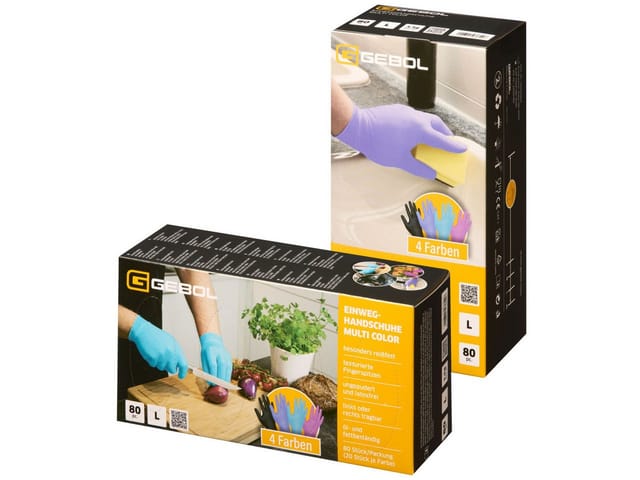 Gebol Einweghandschuhe ungepudert Gr. L Multi Color 80 Stück