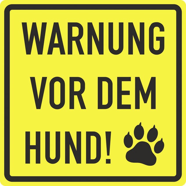Hermann Schütz Hinweisschild Warnung vor dem Hund 10 x 10 cm