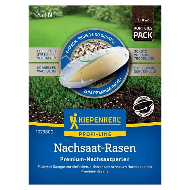 Kiepenkerl Profi-Line Rasensamen Nachsaat-Rasen Premium-Nachsaatperlen für ca. 3 - 4 m²