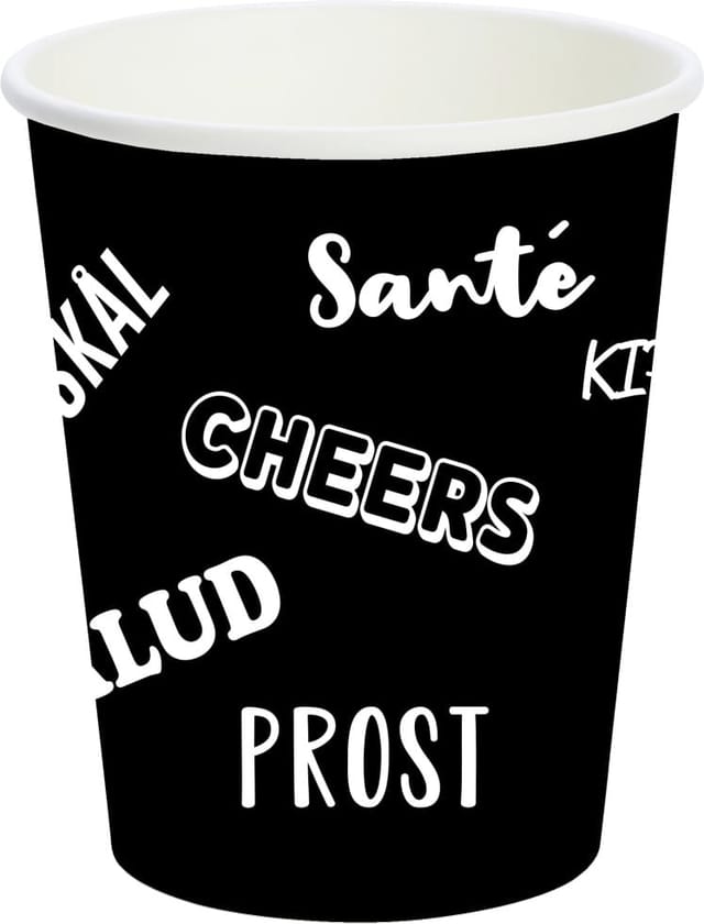 Duni Schnapsgläser Pappe Bio Prost schwarz 60 ml - 20 Stk.