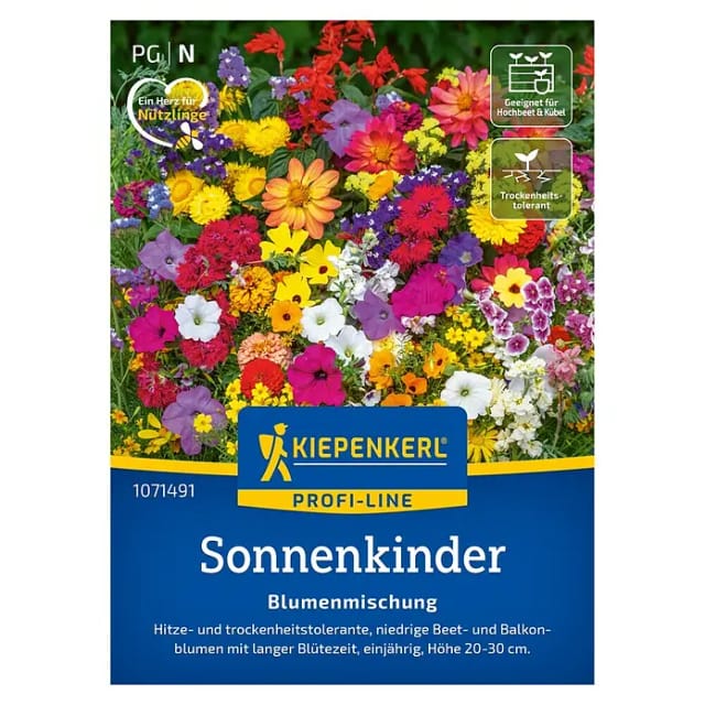 Kiepenkerl Profi-Line Saatgut Blumen-Mischung Pflegeleichte Sonnenkinder für ca. 2-3 m²