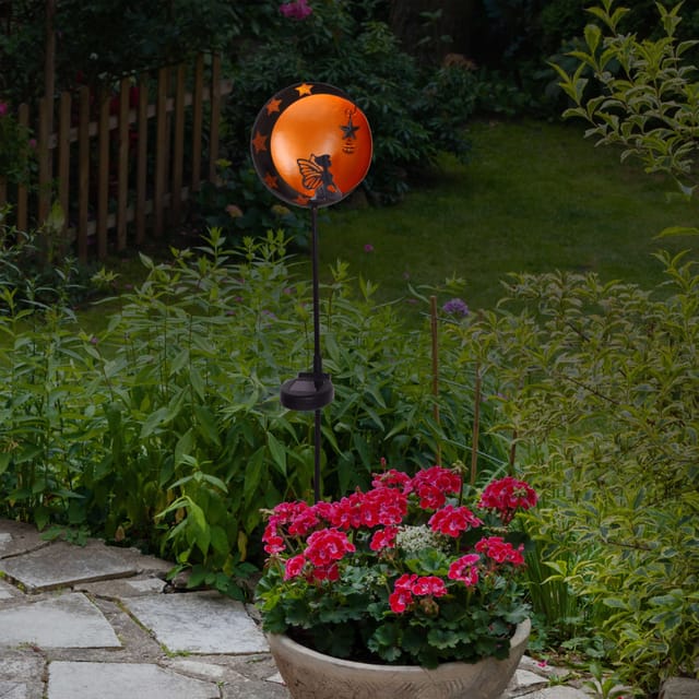 Näve Solar-Gartenleuchte LED mit Dämmerungssensor Elfe 84 cm schwarz
