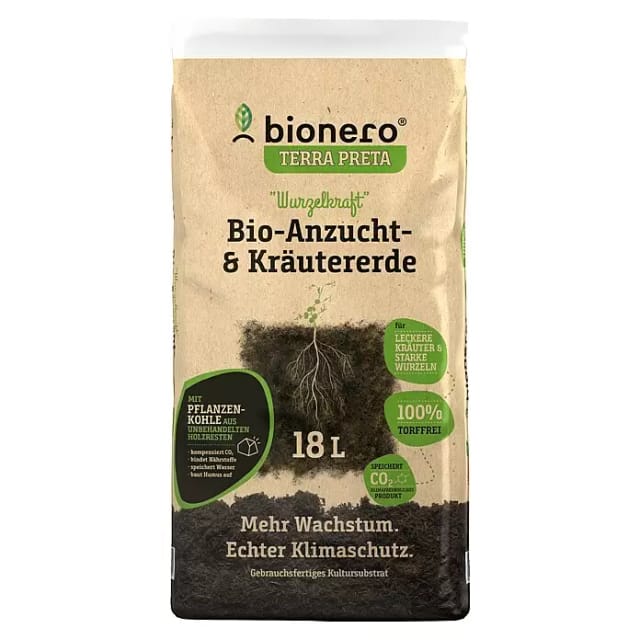 bionero Bio-Anzucht- & Kräutererde Wurzelkraft 18 L torffrei