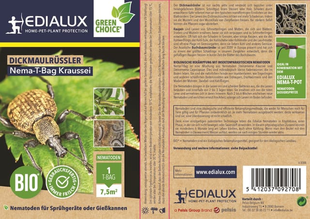 Edialux Nematoden T-Bag Kraussei gegen Dickmaulrüssler 7,5 m²