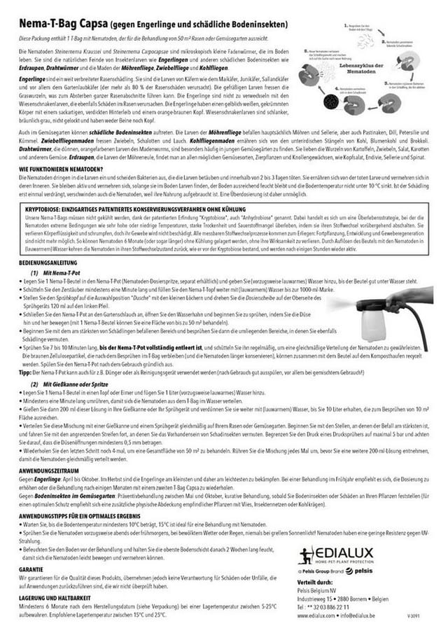 Edialux Nematoden T-Bag Capsa gegen Engerlinge 50 m²