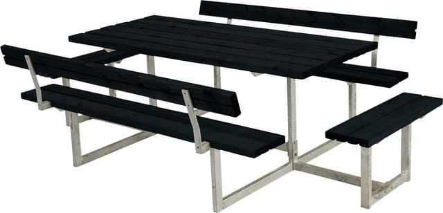 Plus Kombimöbel Basic 260 x 184 x 73 cm mit 2 Rückenlehnen, schwarz
