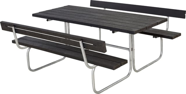 Plus Kombimöbel Classic 177 x 177 x 75 cm,2 Rückenlehnen,Kunststoff schwarz