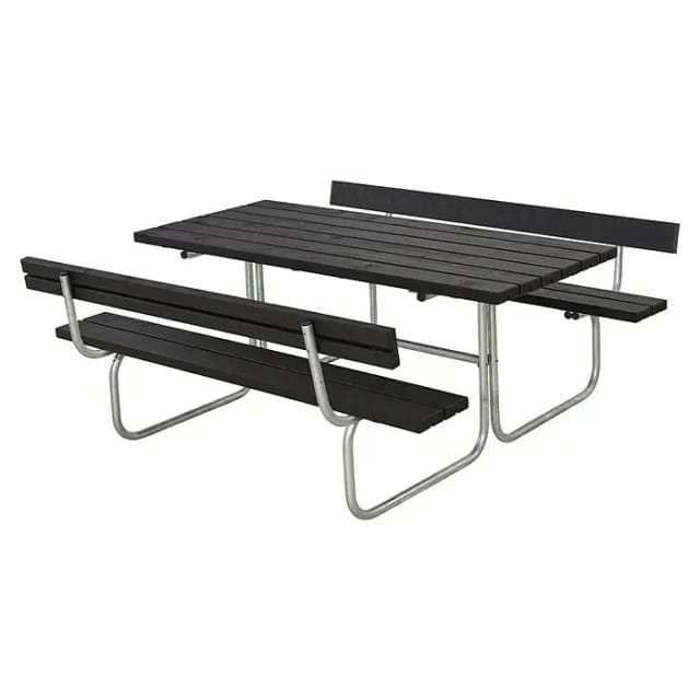 Plus Kombimöbel Classic 177 x 177 x 75 cm mit 2 Rückenlehnen, schwarz
