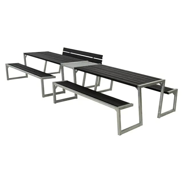 Plus Kombimöbel Zigma 392 x 194 x 73 cm mit 2 Rückenlehnen, schwarz