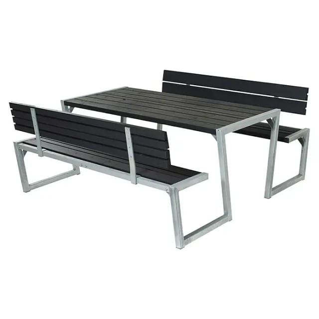 Plus Kombimöbel Zigma 176 x 198 x 73 cm mit 2 Rückenlehnen, schwarz