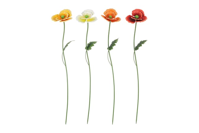 Flamingo Gartenstecker Papaver Metall 14 x 74,5 cm mehrfarbig