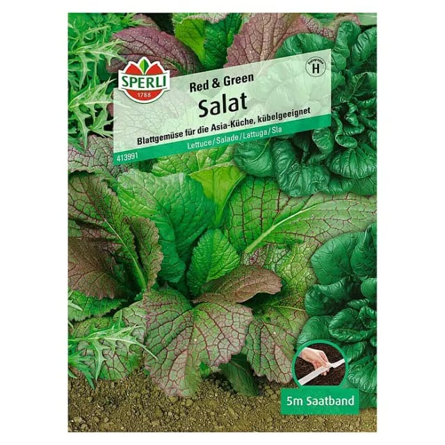 Sperli Saatgut Asia-Salatsamen Red & Green für bis zu 5 lfd. Meter