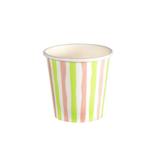 Duni Schnapsgläser Pappe Bio Stripes multi bunt 60 ml Ø 5 x 5 cm - 20 Stück