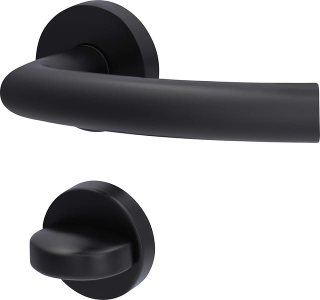 Alpertec Rosettengarnitur Fair II Edelstahl schwarz Ø 5,2 cm mit Sperrriegel