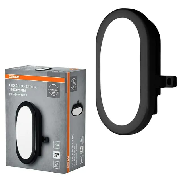 Osram LED Wandleuchte Bulkhead 6W 4000K schwarz