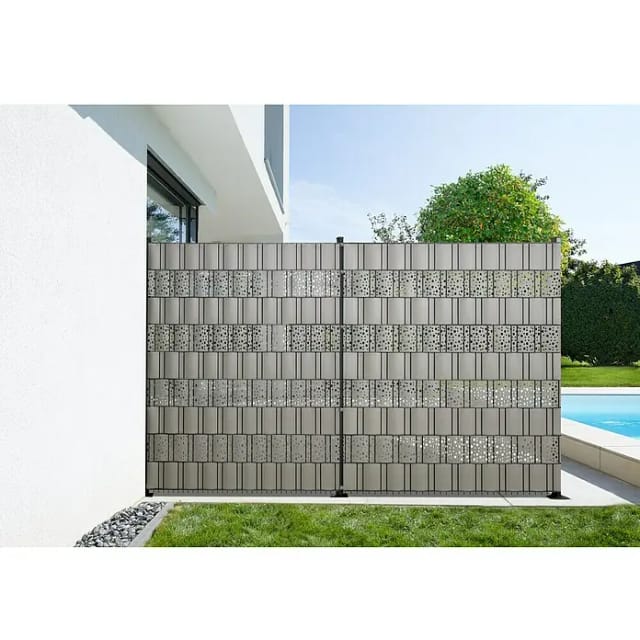 Floraworld Sichtschutzstreifen Dekor Kreise 201,5 x 19 cm grau - 5 Stk.