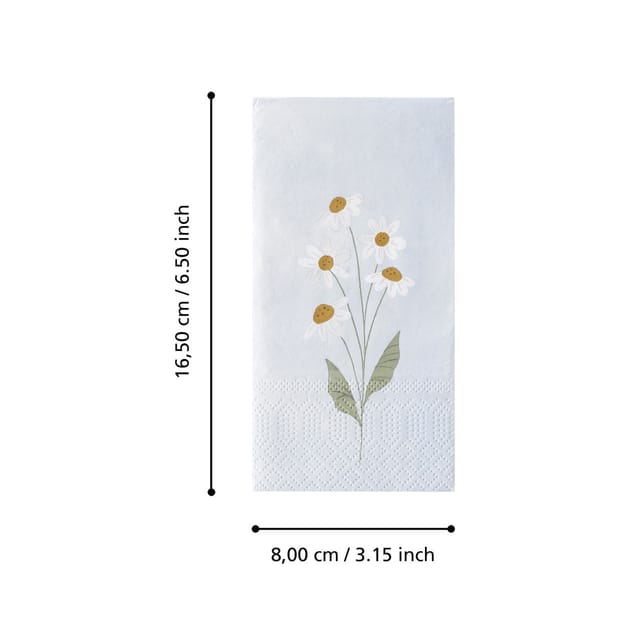 Eglo Servietten Blümchen Belbari blau 16,5 x 8 cm - 20er Pack