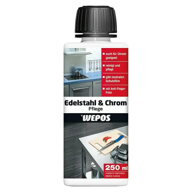 Wepos Edelstahl & Chrompflege 250 ml