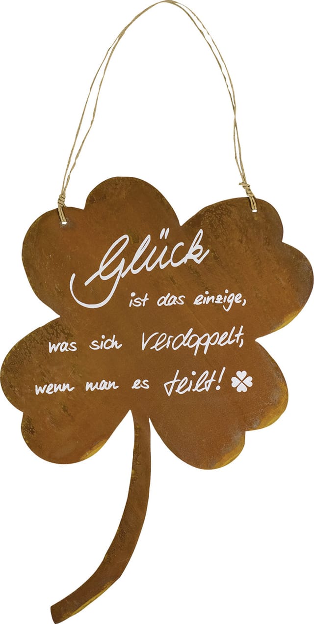 Badeko Dekoschild Kleeblatt 30 cm rostbraun