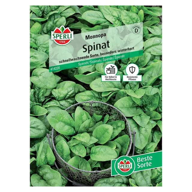 Sperli Saatgut Spinat Monnopa für bis zu 12-14 lfd. Meter