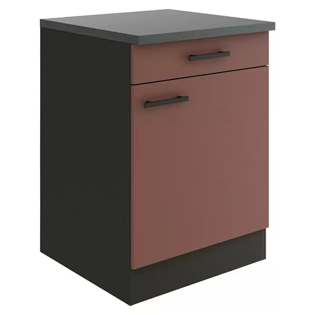 Optifit Unterschrank Nizza 407 rostrot/anthrazit matt 60 cm