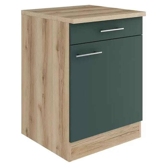 Optifit Unterschrank Savona 405 steingrün/eiche 60 cm