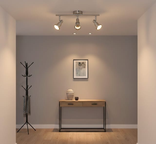 Mylight LED Deckenstrahler 3er Spot 47,5 x 16,2 cm warmweiß nickel
