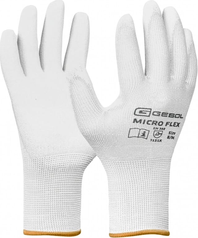Gebol Handschuh Nano Flex Gr. 8 weiß