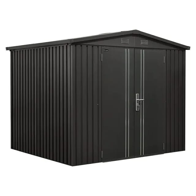 Floraworld Gerätehaus Premium schwarz-metallic 244 x 200 cm