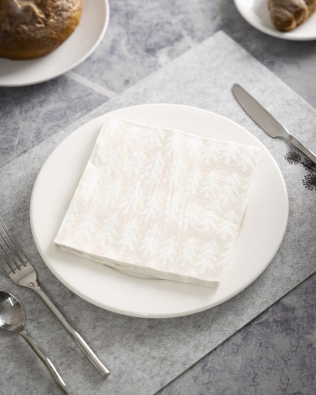 Eglo Servietten Bäume Pasig beige/weiß 16,5 x 16,5 cm - 20er Pack