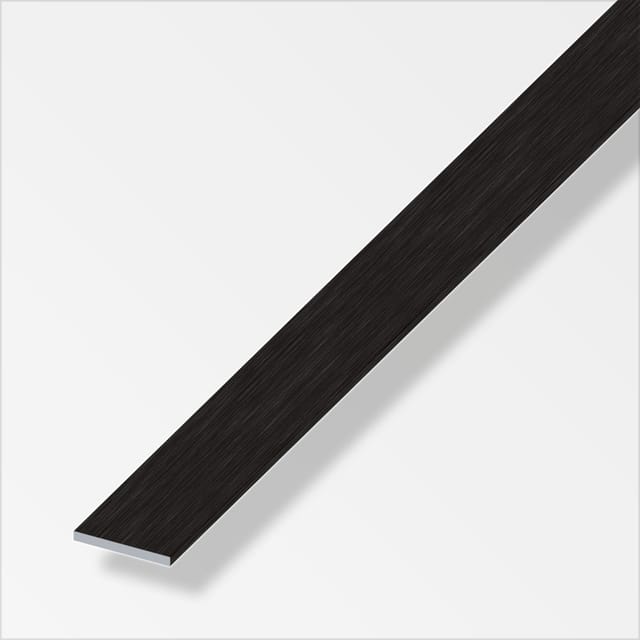 alfer Flachstange Aluminium 2,5 m x 20 × 2 mm schwarz