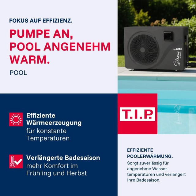 T.I.P. Wärmepumpe Pool Steam 25 Invertertechnologie für Pools bis 25 m³