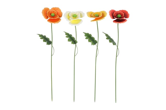 Flamingo Gartenstecker Papaver Metall 22 x 77 cm mehrfarbig