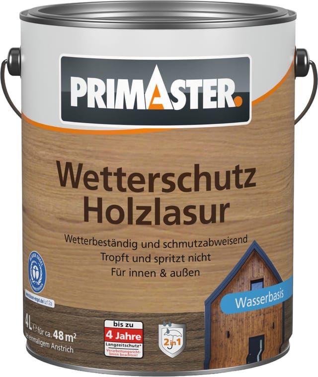 Primaster Wetterschutz Holzlasur 4 L nussbaum