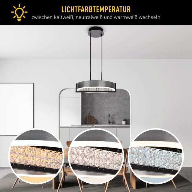 Light & More LED Pendelleuchte Steel 30 W Aluminium warmweiß-kaltweiß