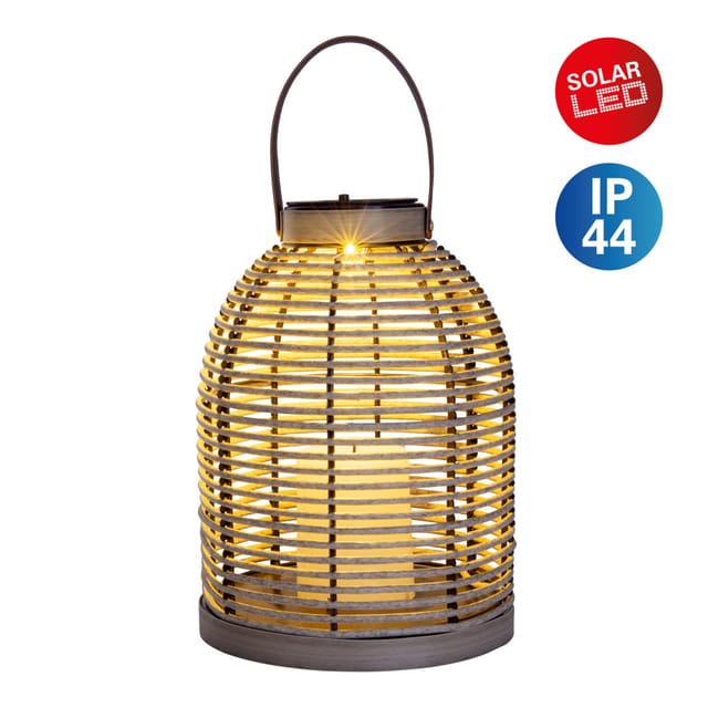 Näve Solar-Gartenleuchte LED mit Aufhängung Korbinian Ø 21 x 29 cm grau