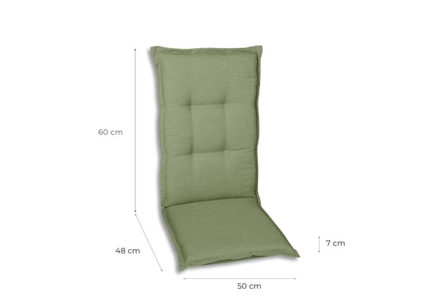 GO-DE Mittellehner-Auflage 108 cm x 50 cm x 7 cm, salbeigrün