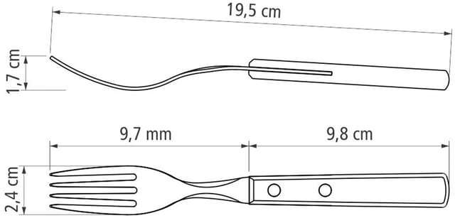 Tramontina Steak- und Pizzagabel 21 cm Edelstahl mit Holzgriff