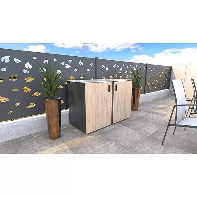 Bellano Living Eck Element für Outdoorküchen inkl. 2 Türen eiche