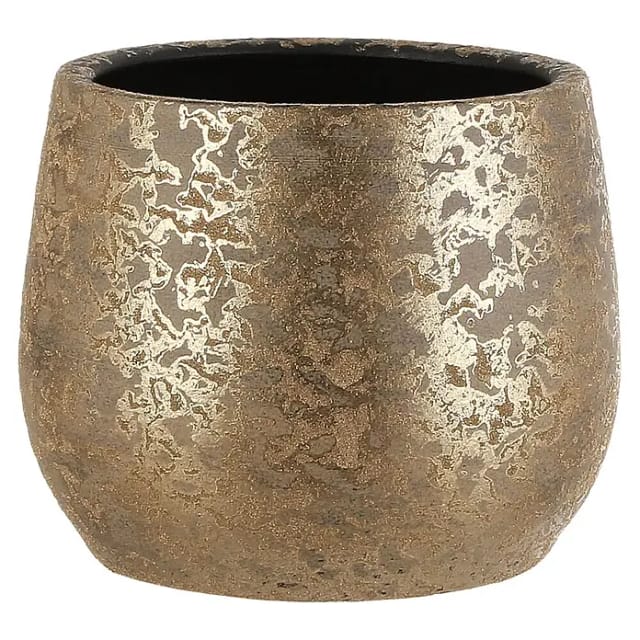 Mica Decorations Blumentopf Terracotta Clemente Ø 25,5 x 20 cm gold