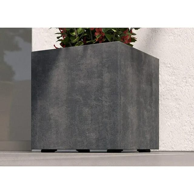 Deroma Pflanztopf Millenium Kunststoff anthrazit 39 x 39 cm