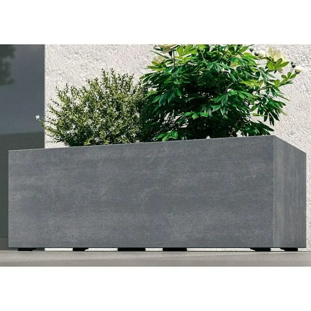 Deroma Pflanzkasten Millennium Kunststoff 78 cm aschgrau mit Ablauflöchern