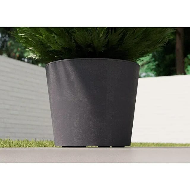 Deroma Pflanztopf Millennium Kunststoff 59 cm aschgrau mit Ablauflöchern