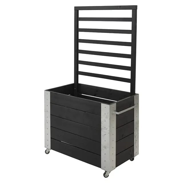 Plus Raumteiler Cubic 87x50x155cm schwarz 87 x 50 x 155 cm, mit Räder