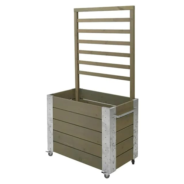 Plus Raumteiler Cubic 87x50x155cm graubraun 87 x 50 x 155 cm, mit Räder