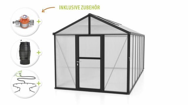 Vitavia Gewächshaus-Set Zeus 13800 HKP 16 mm schwarz 266 x 547 cm
