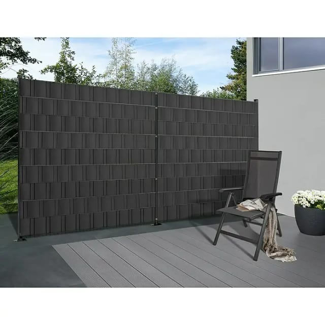 Floraworld Sichtschutzstreifen Smooth 201,5 x 19 cm anthrazit - 5 Stk.