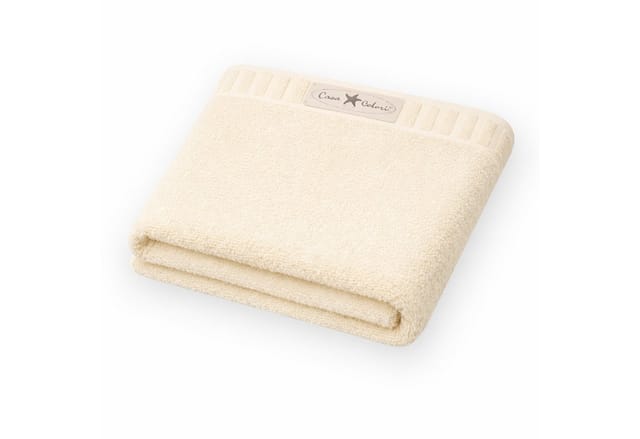 Badetuch Uni Baumwolle 100 x 150 cm creme